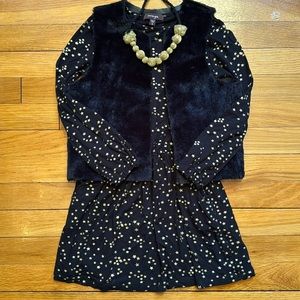 ⭐️ IMOGA 3 Piece Dress Set w/ Faux Fur Vest/ Holiday Dress/ Special Occasion